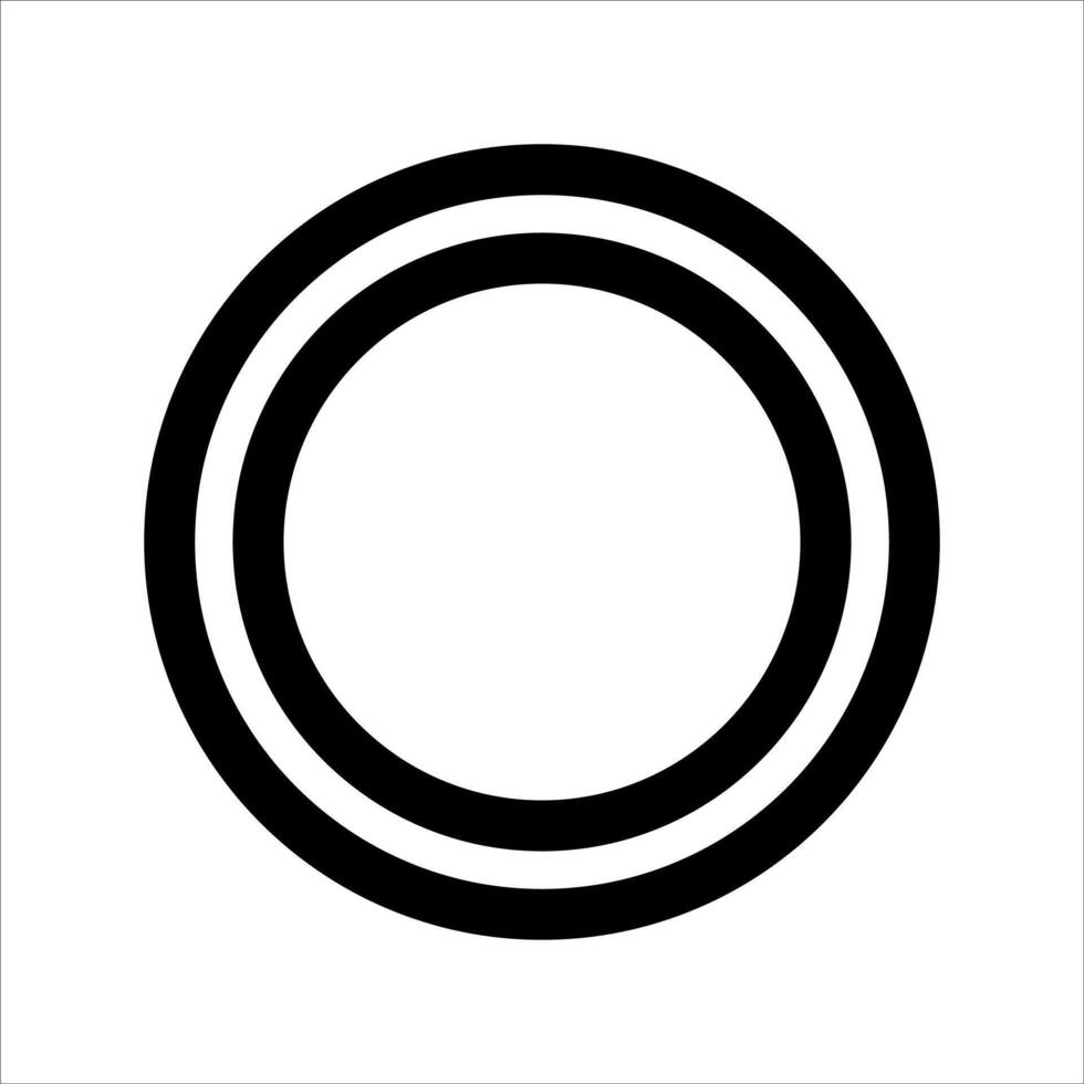 A new black and white circle icon on a white background vector