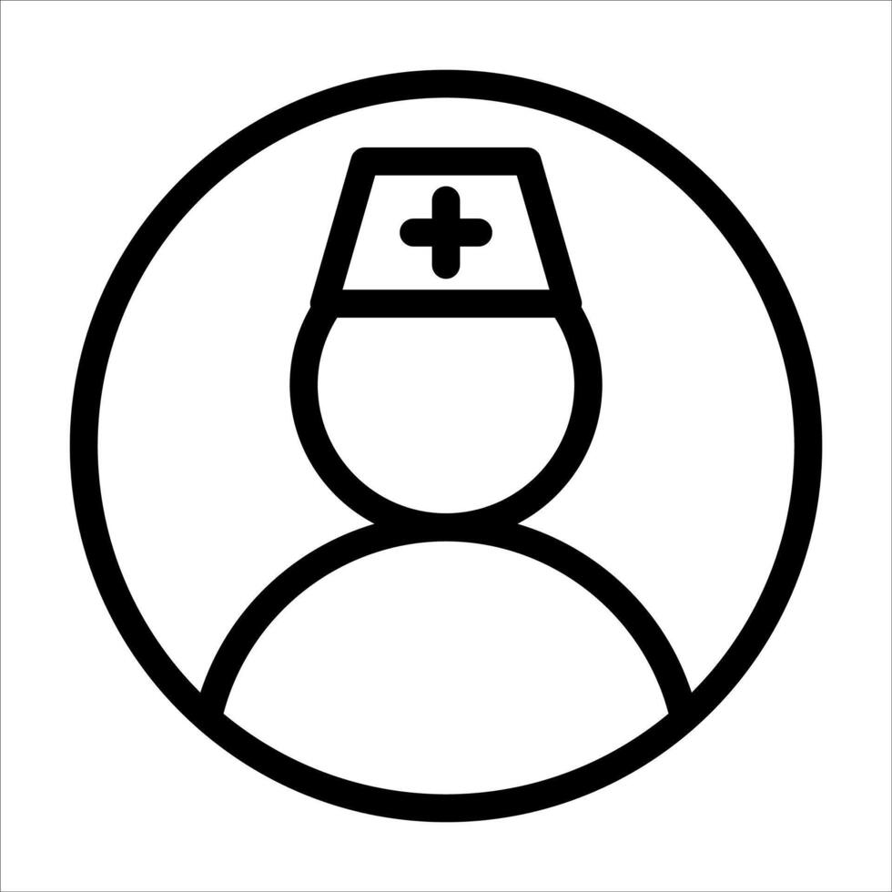A unique black and white icon of a doctor vector