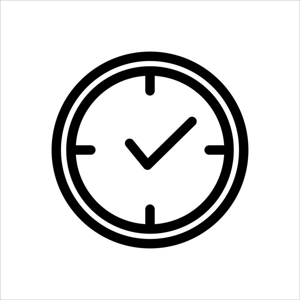 A newunique black and white clock icon on a white background vector