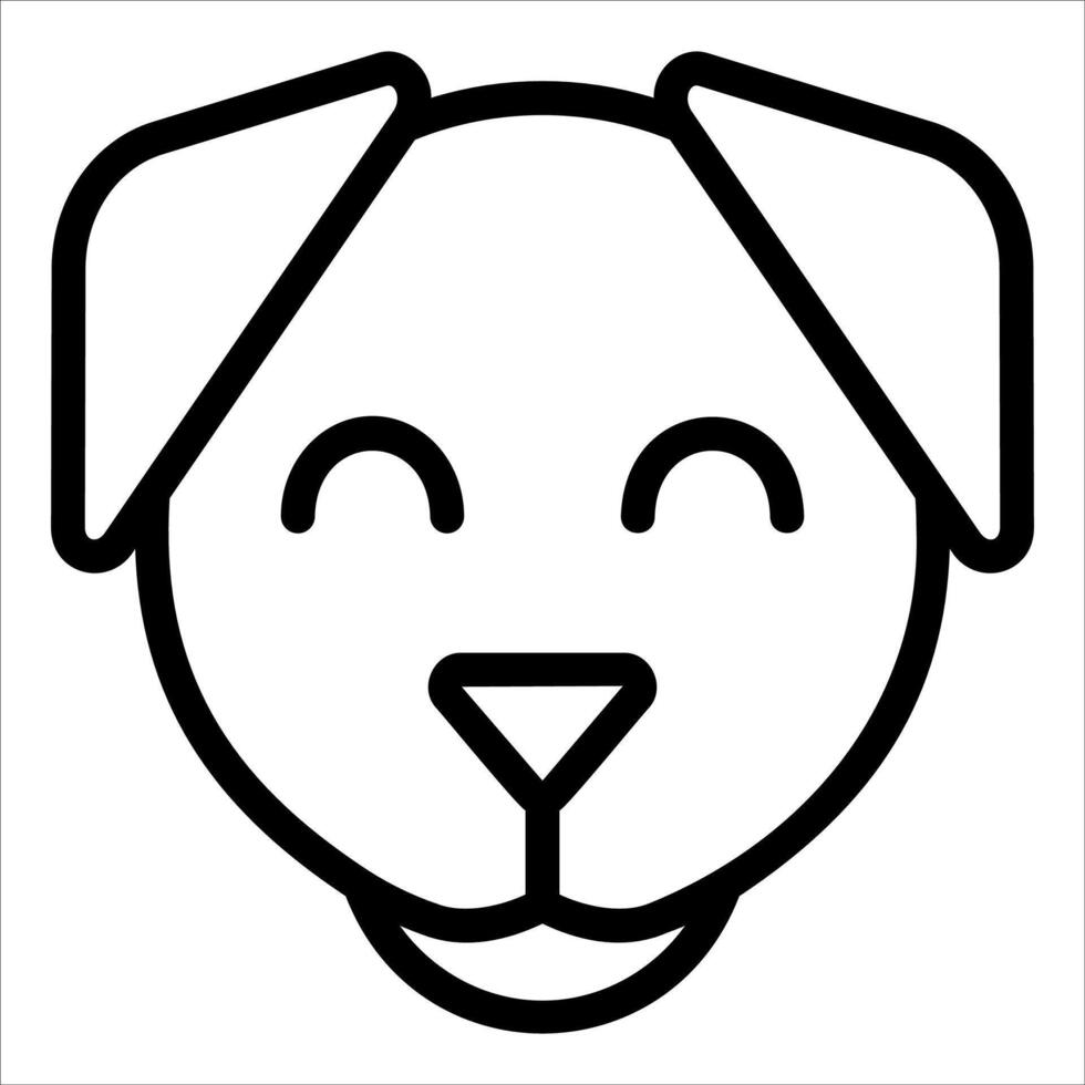 A unique dog's face is shown in a line drawing vector