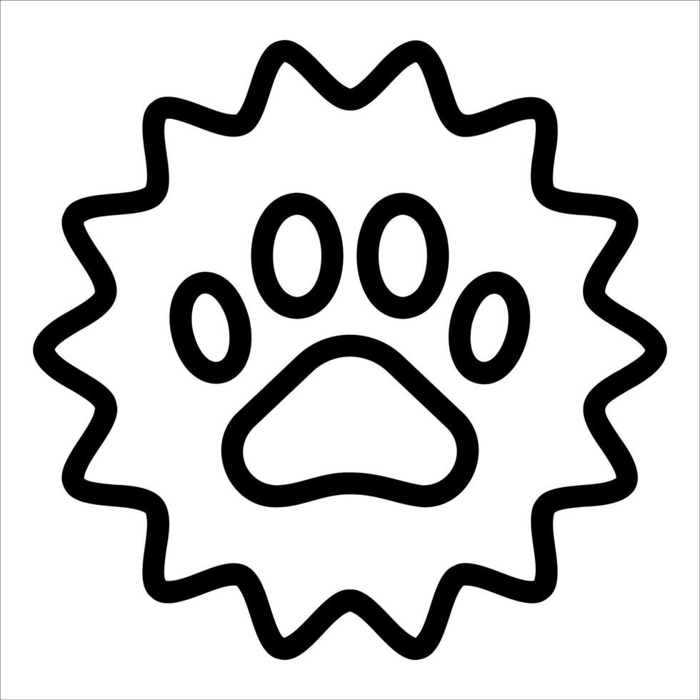 A unique black and white paw print icon on a white background vector