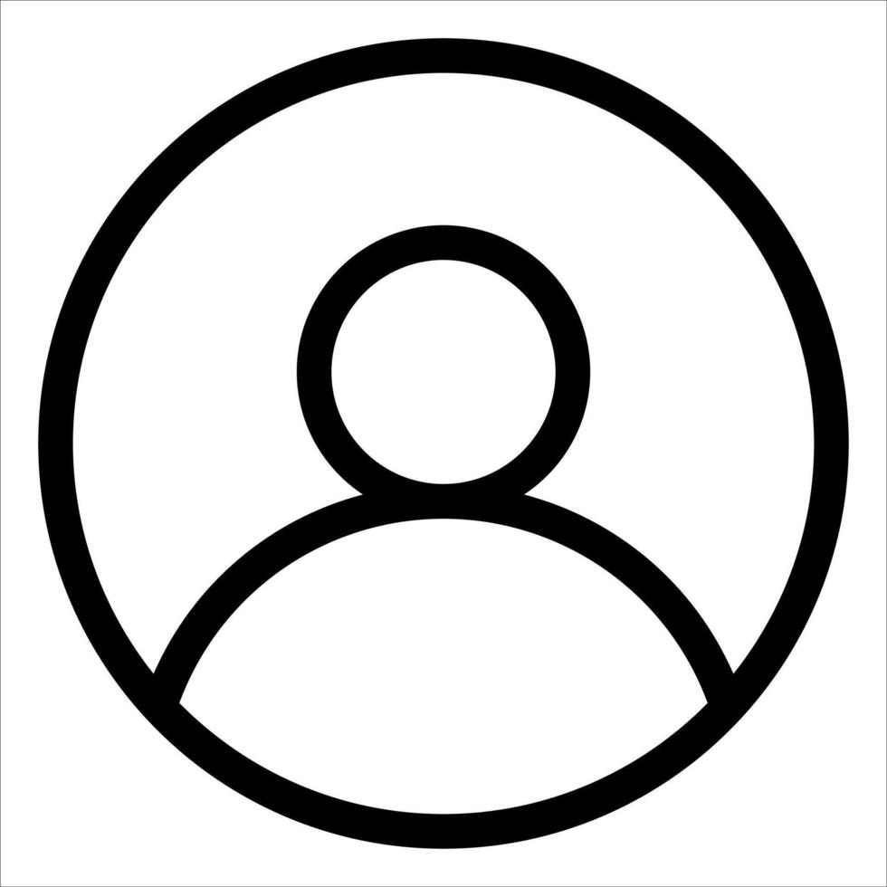 A new unique person icon in a circle with a black outline vector
