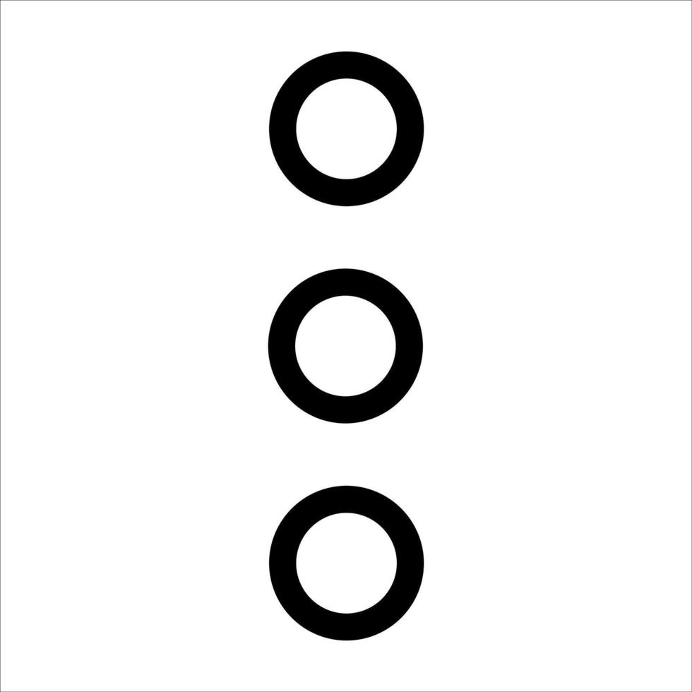 A black and white image of three circles vector