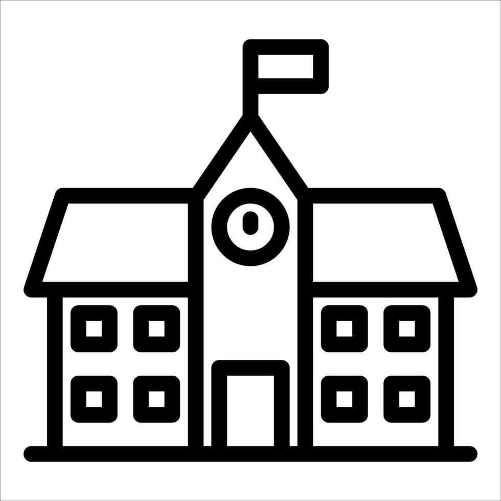 unique School building icon illustration vector