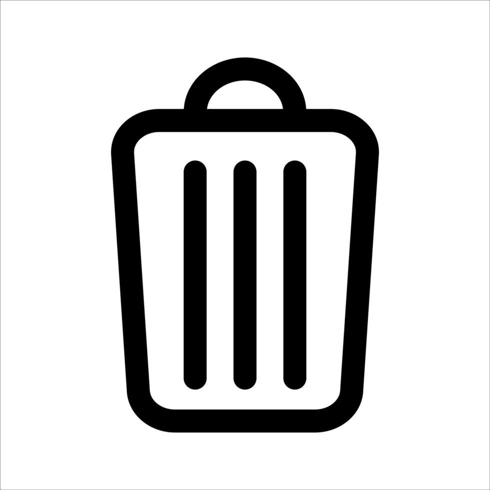 A new black and white trash can icon on a white background vector