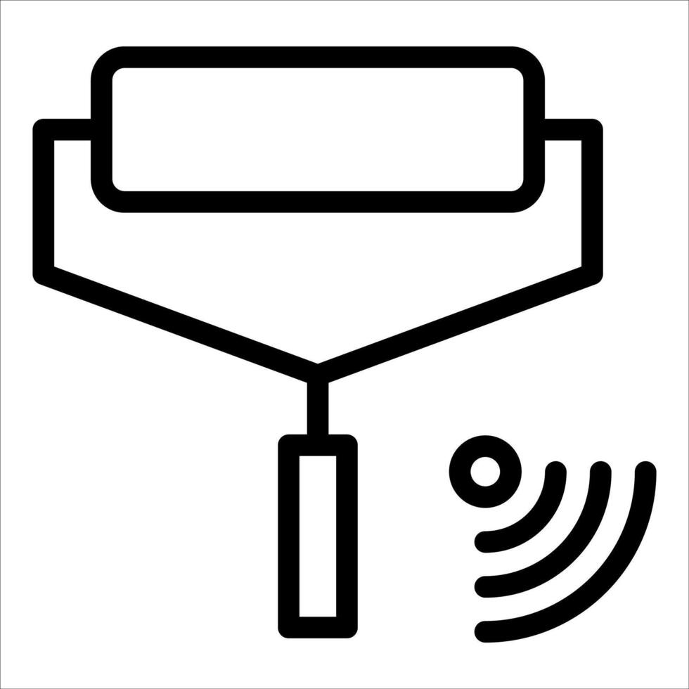 A new black and white icon of a paint roller vector