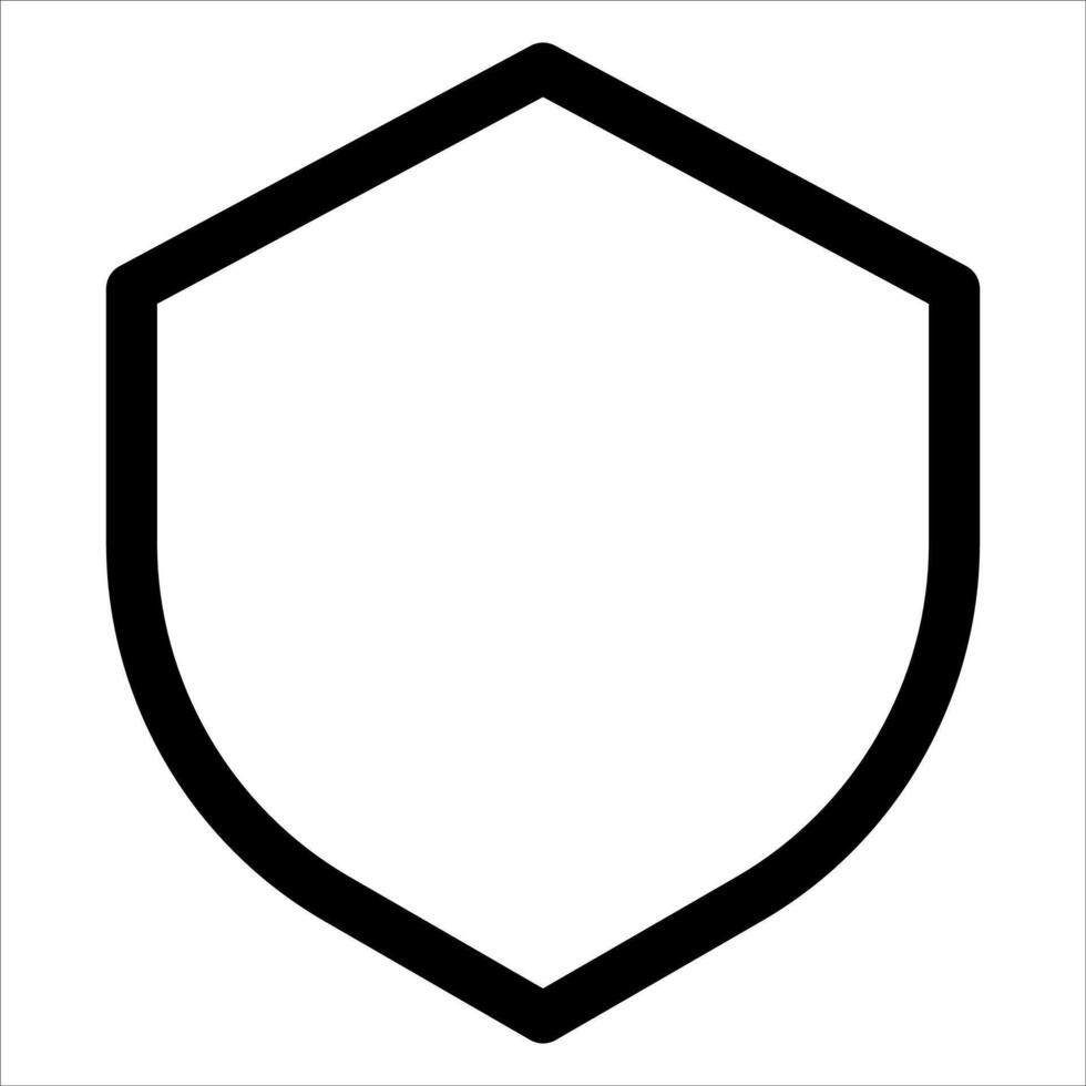 A new black and white shield icon on a white background vector