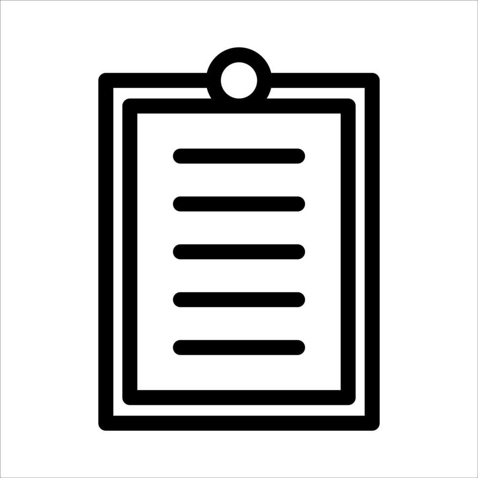 A new unique black and white icon of a clipboard vector