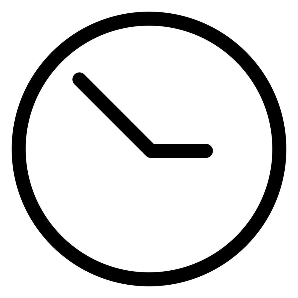 A new unique black and white clock icon on a white background vector