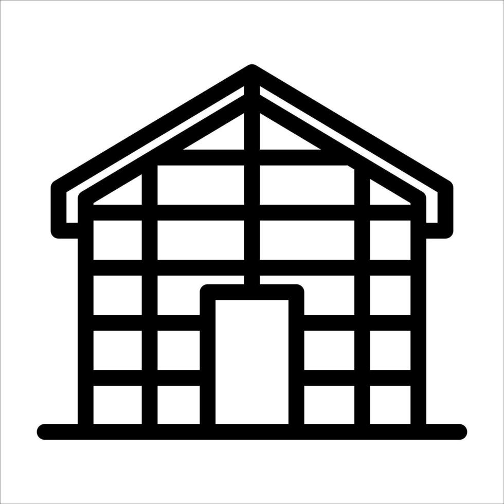 A new black and white illustration of a house vector
