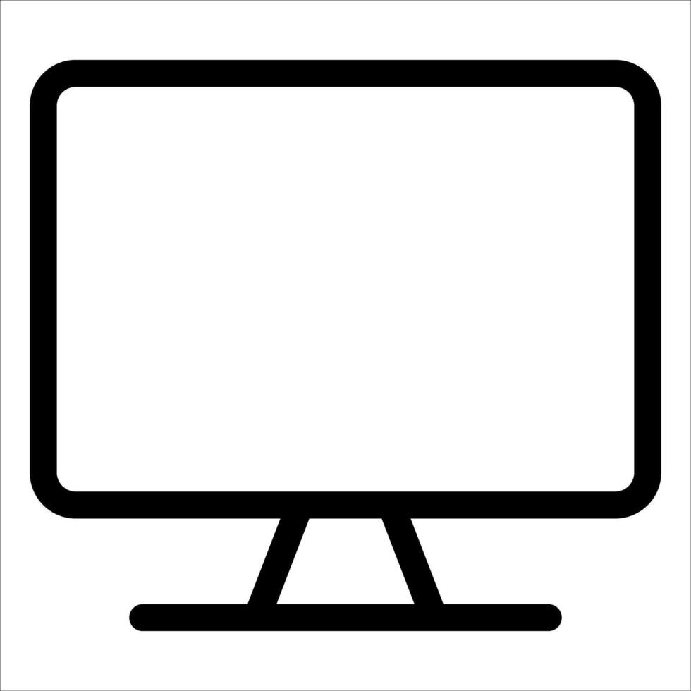 A unique black and white image of a computer monitor vector