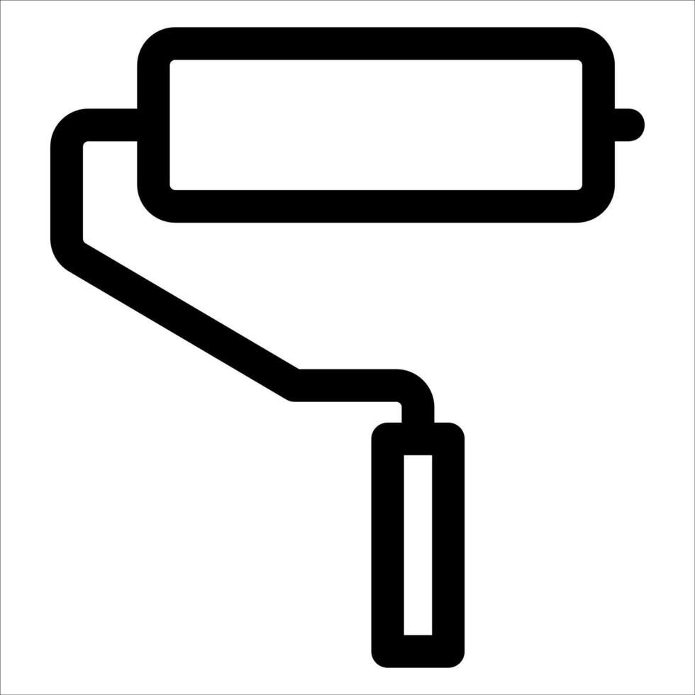 A unique black and white icon of a paint roller in white background vector