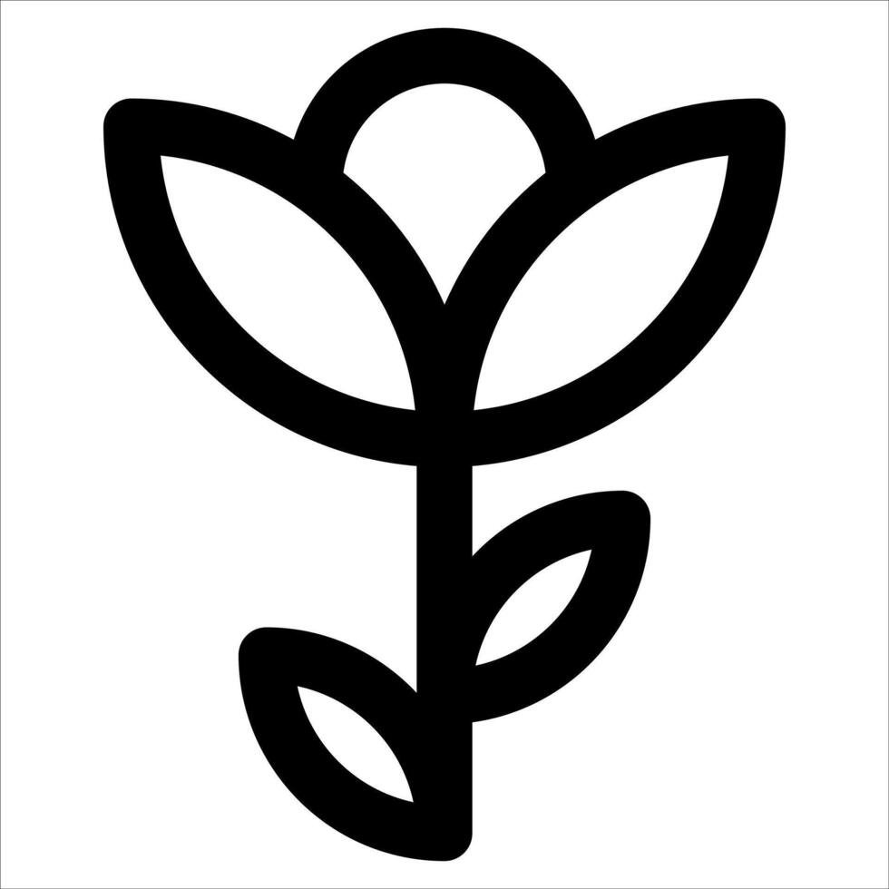A unique black and white flower icon vector