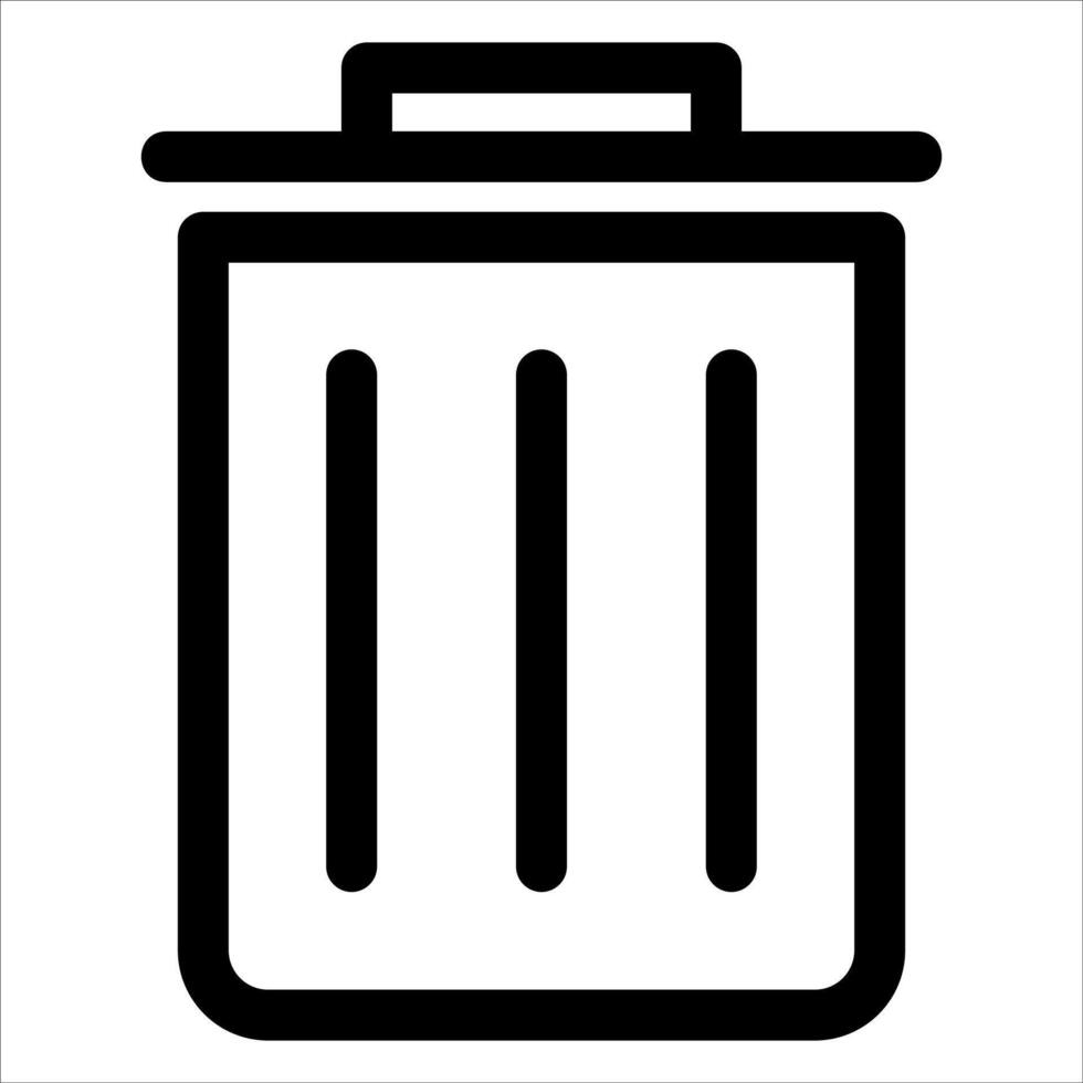 A unique black and white trash can icon in white background vector