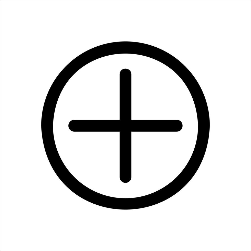 A unique black and white icon of a cross in a circle vector