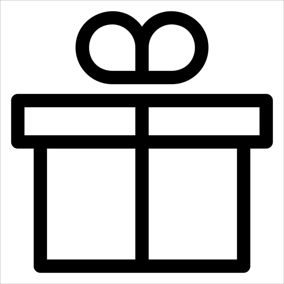 A unique black and white gift box icon in white background vector