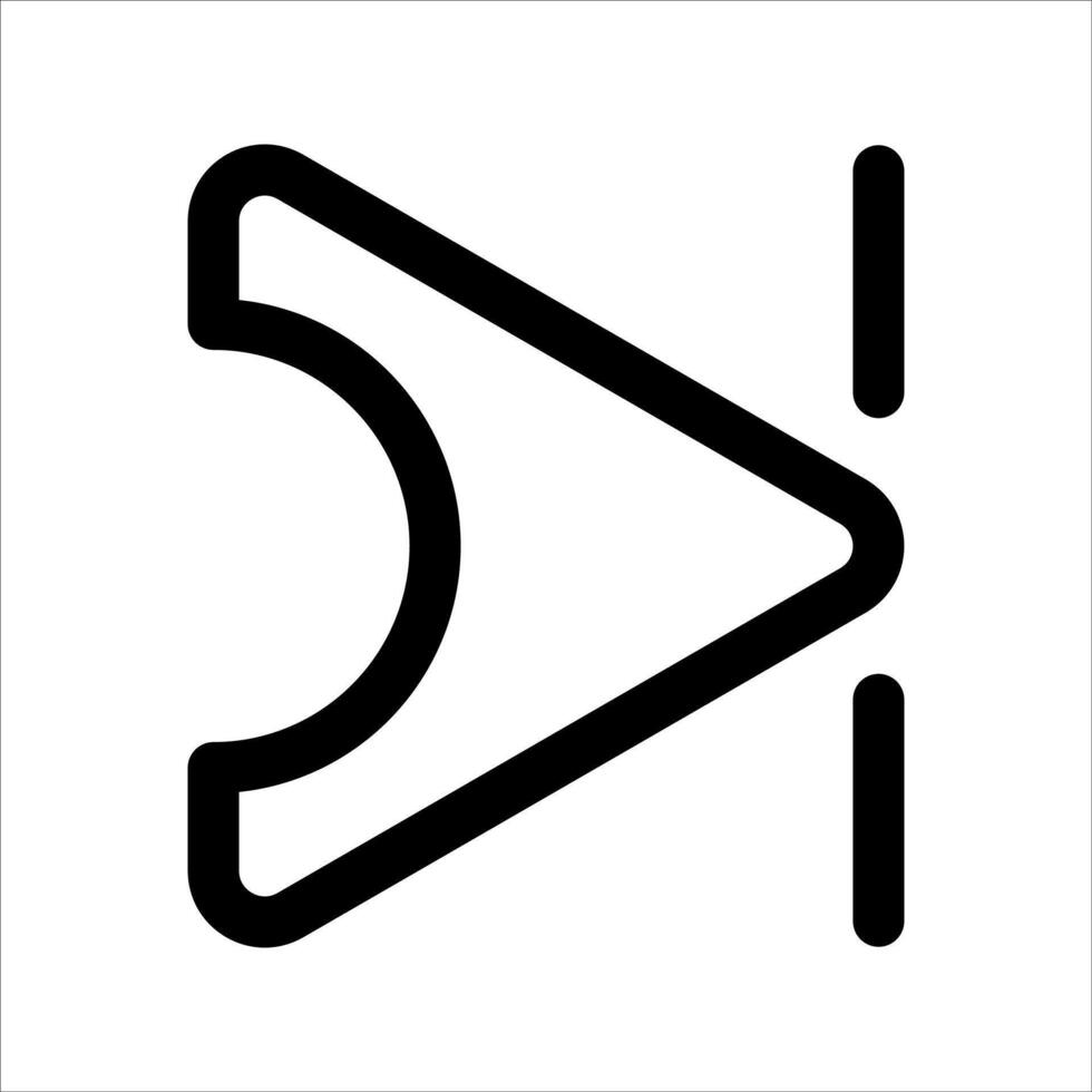 A new unique black and white icon of a right arrow vector