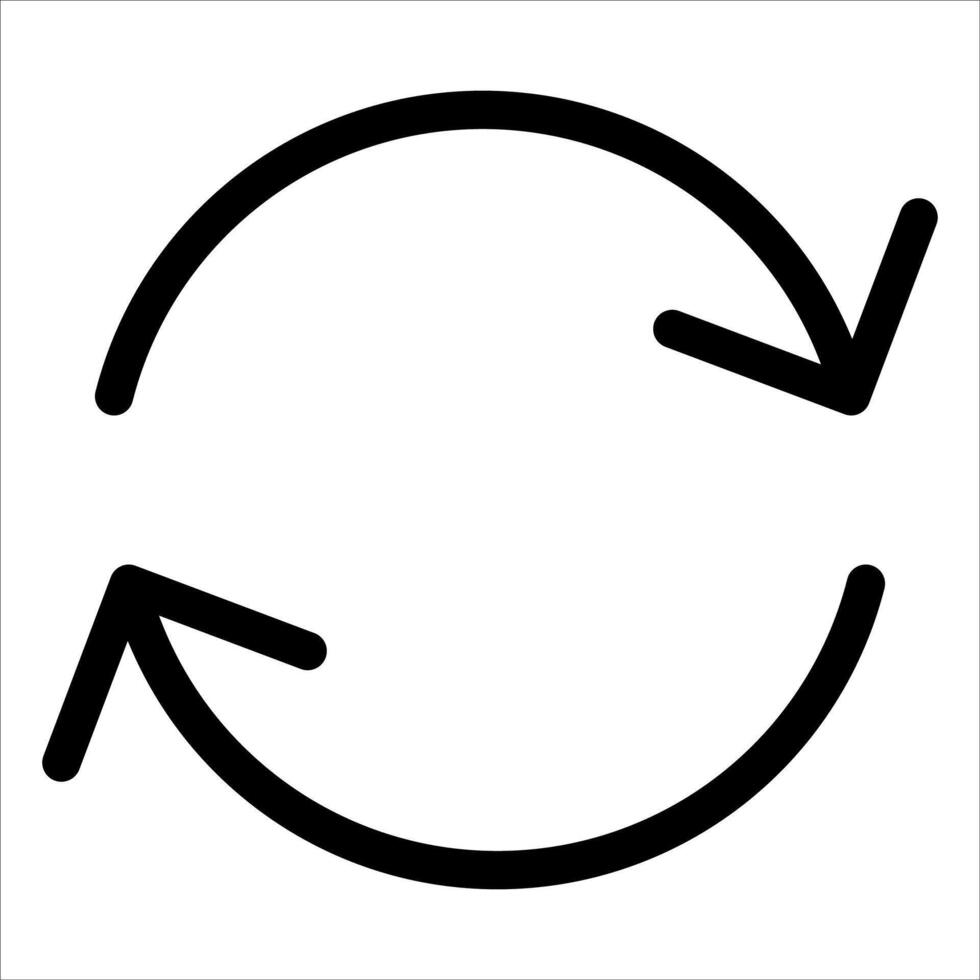A black and white image of a circular arrow vector