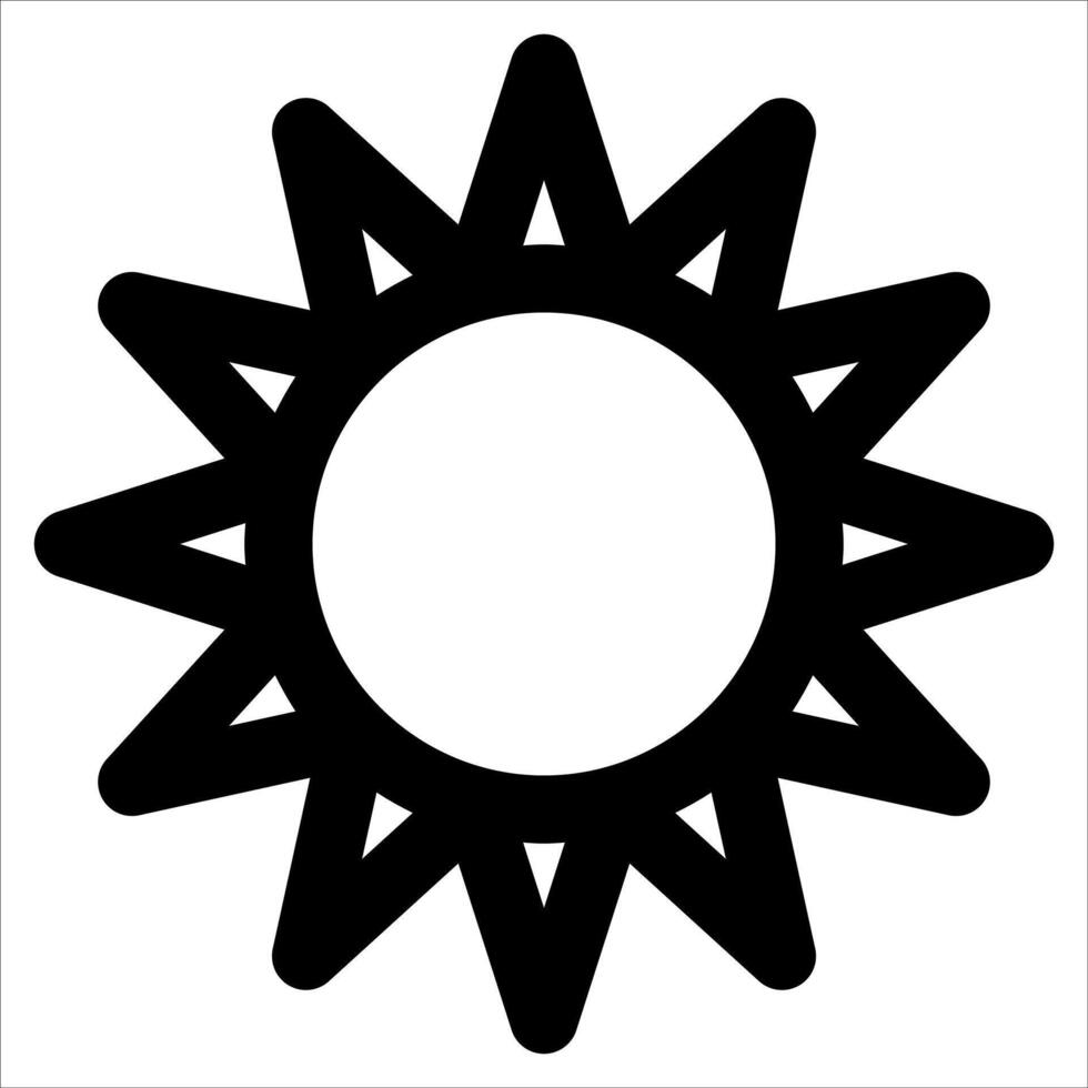 unique outline Sun icon vector