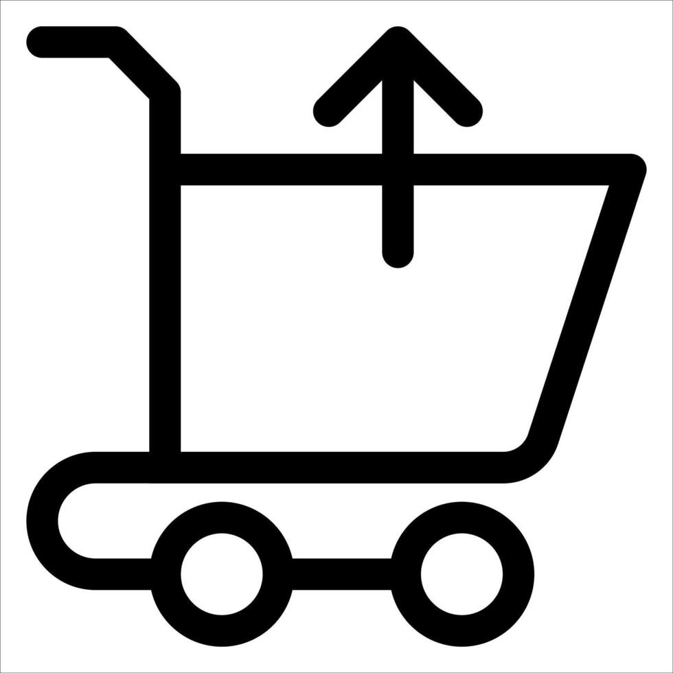 A new black and white icon of a shopping cart vector