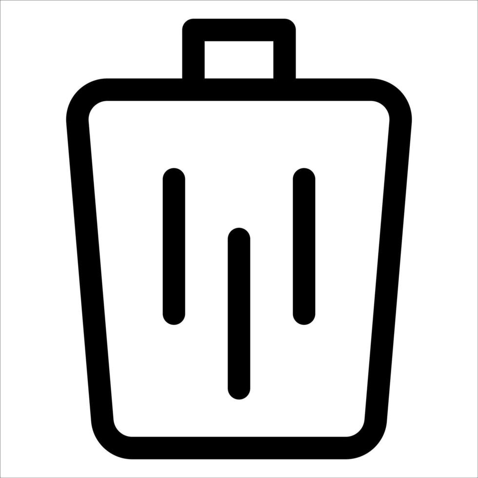 A new unique black and white icon of a trash can vector