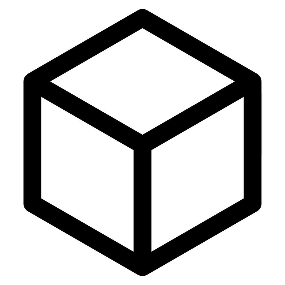 A unique black and white cube icon vector