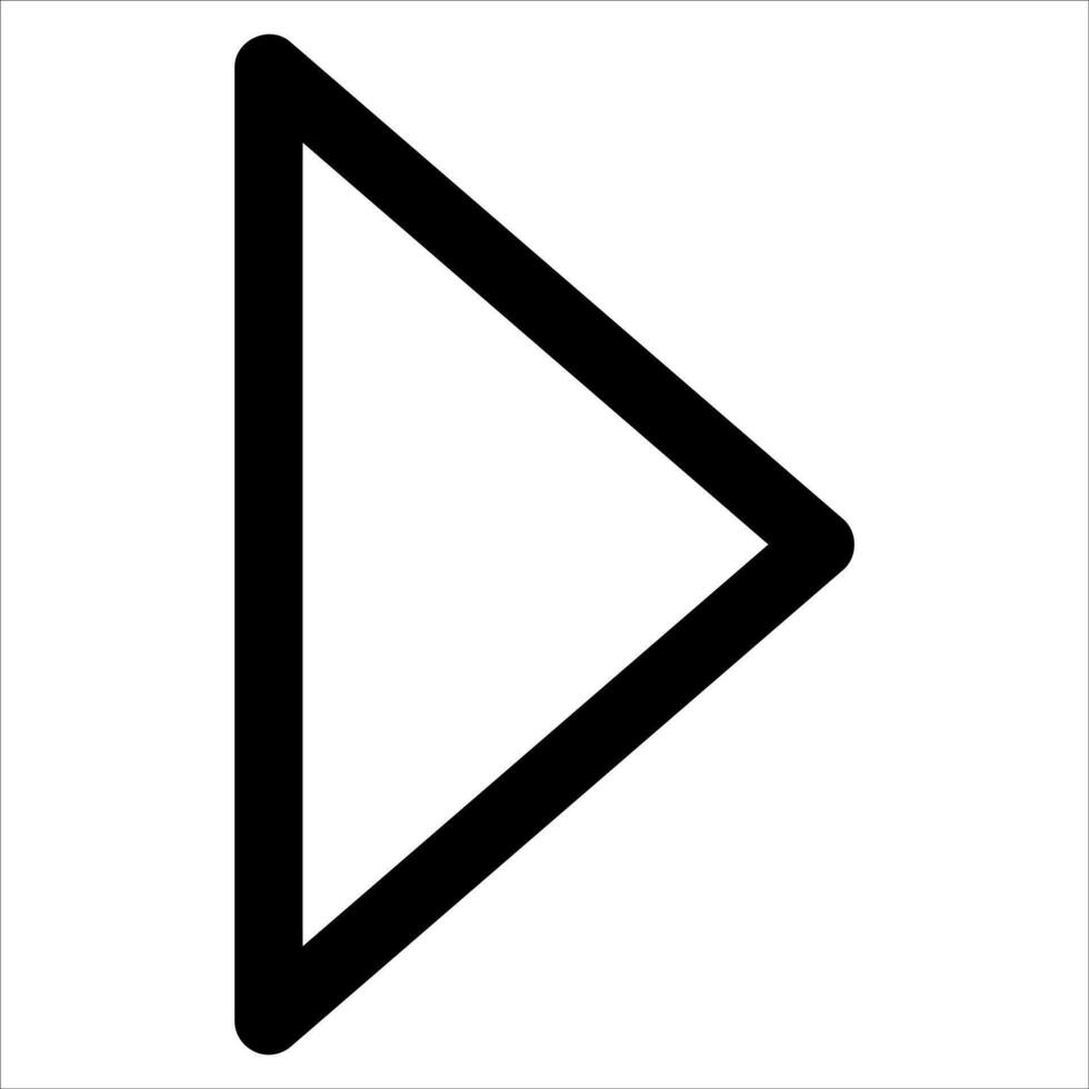 A new unique black and white icon of a play button in white background vector