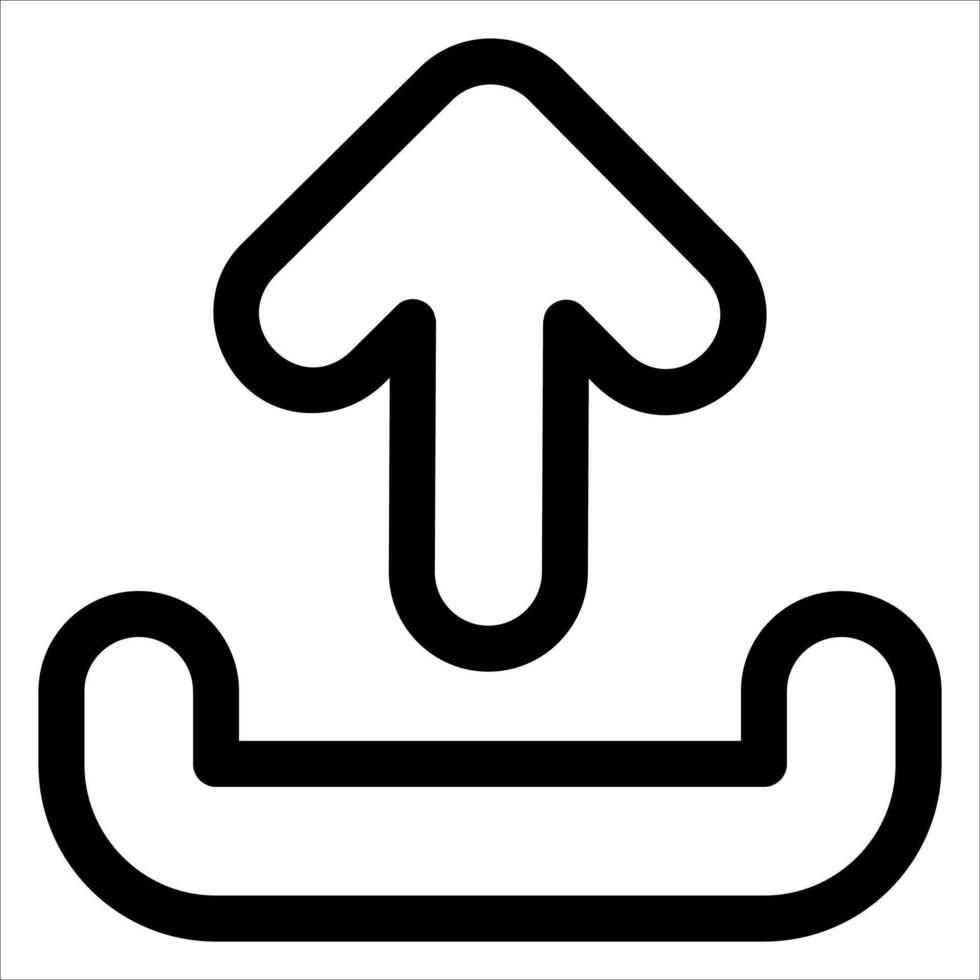 A new black and white icon of an arrow pointing up vector