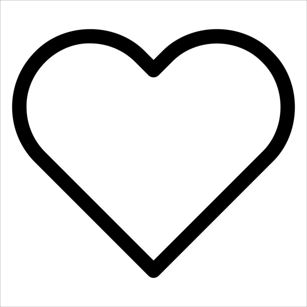 A unique black and white heart outline in white background vector