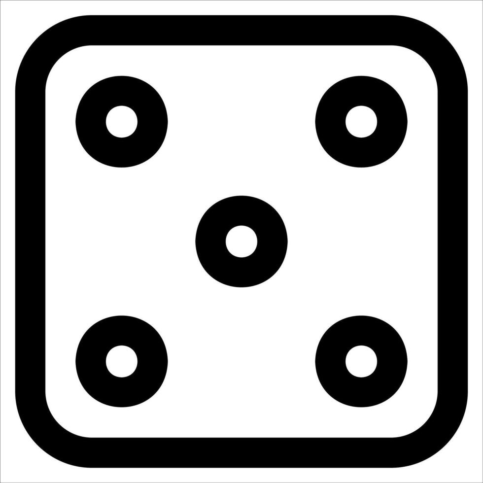 A unique black and white dice icon in white background vector