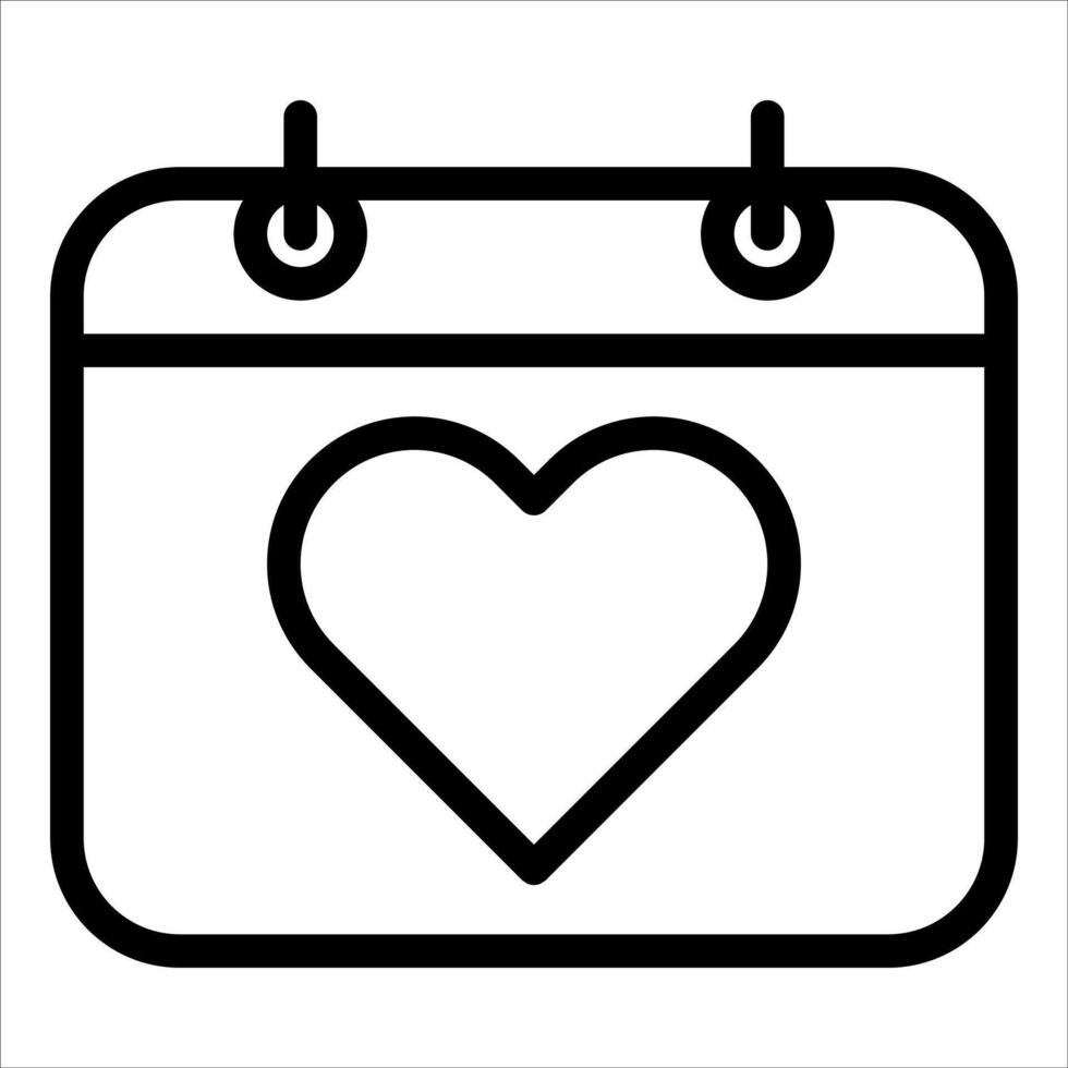 A unique calendar with a heart icon on it vector