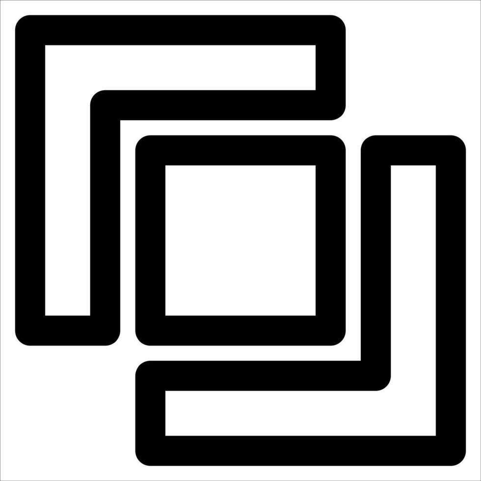 A unique black and white square with a square in the middle in white background vector