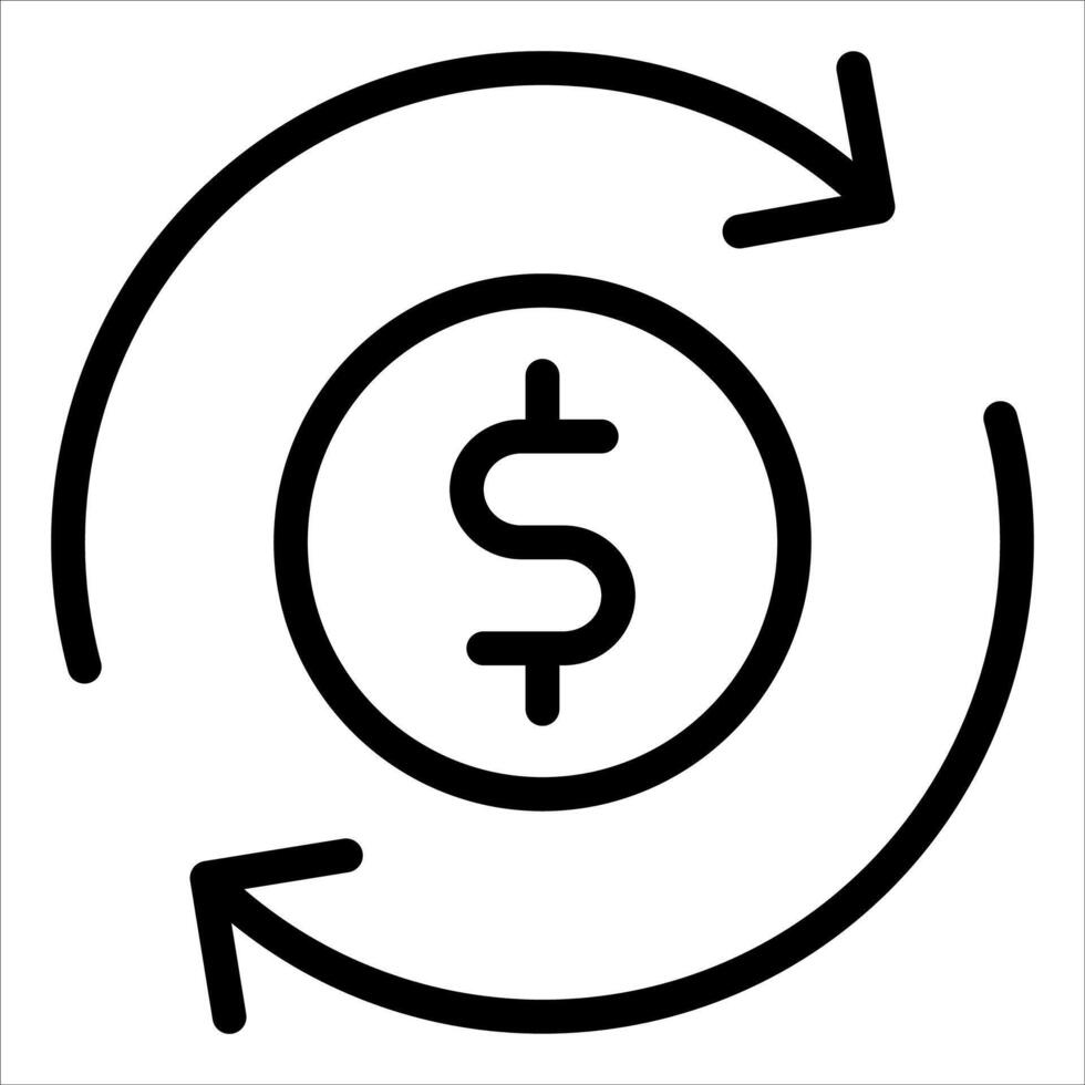 A new unique dollar sign in a circle with arrows pointing to it vector