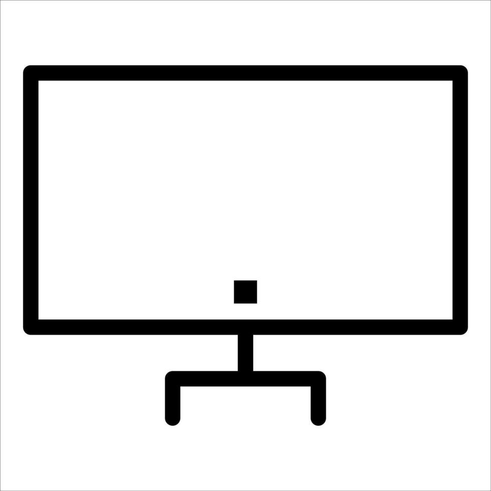 A new black and white icon of a computer monitor vector