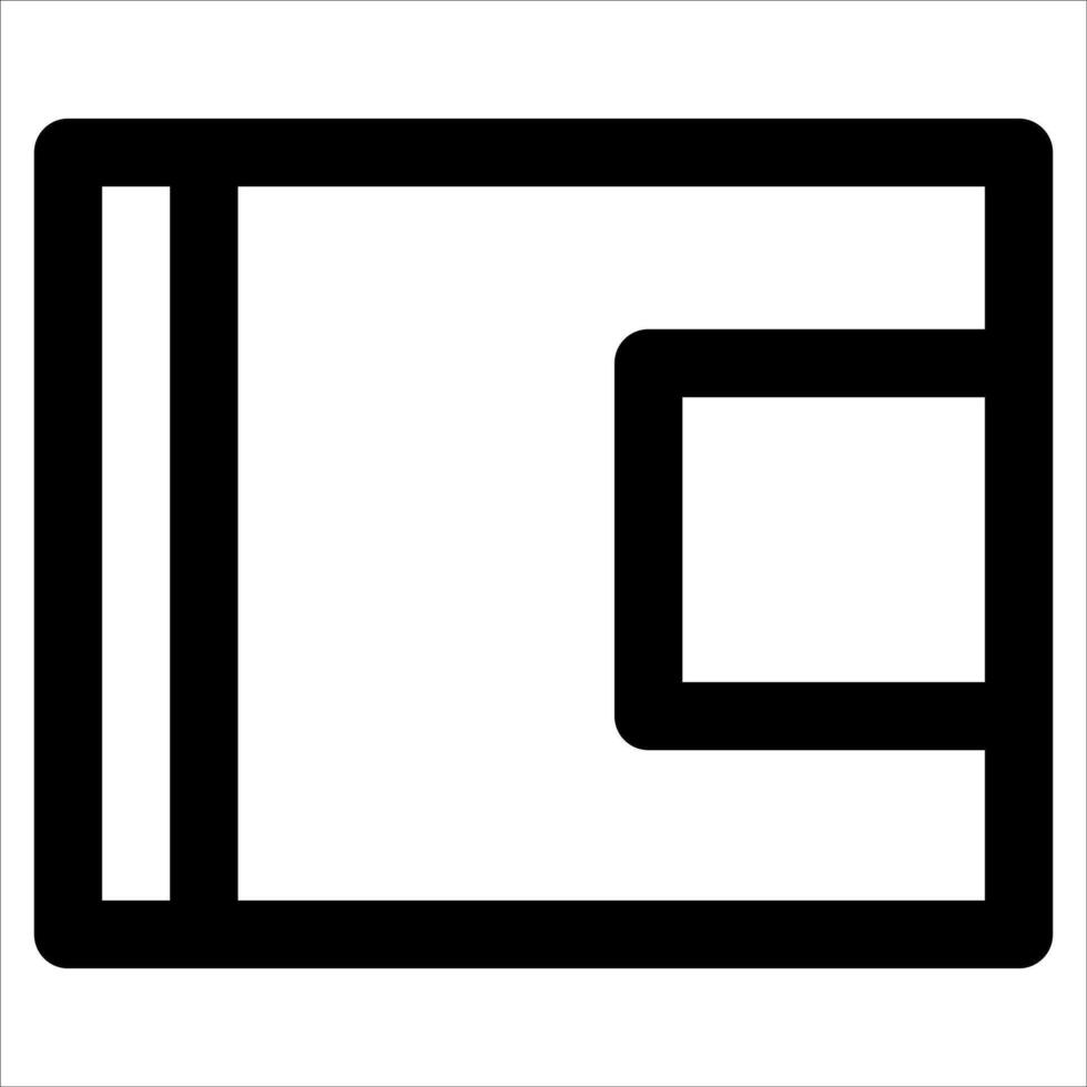A new unique black and white icon of a wallet in white background vector