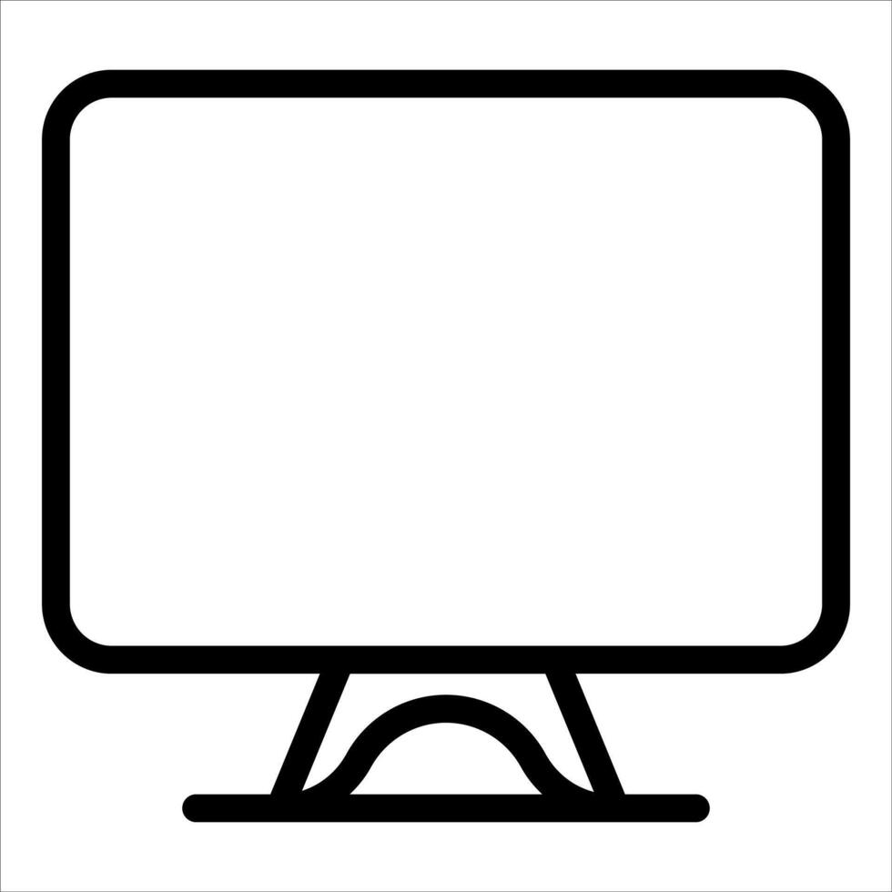 A new black and white image of a computer monitor vector