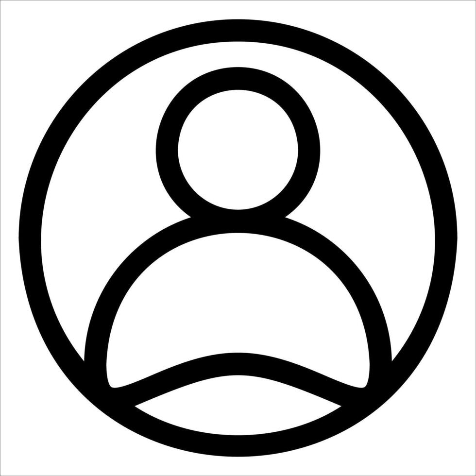A unique person icon in a circle with a black outline vector