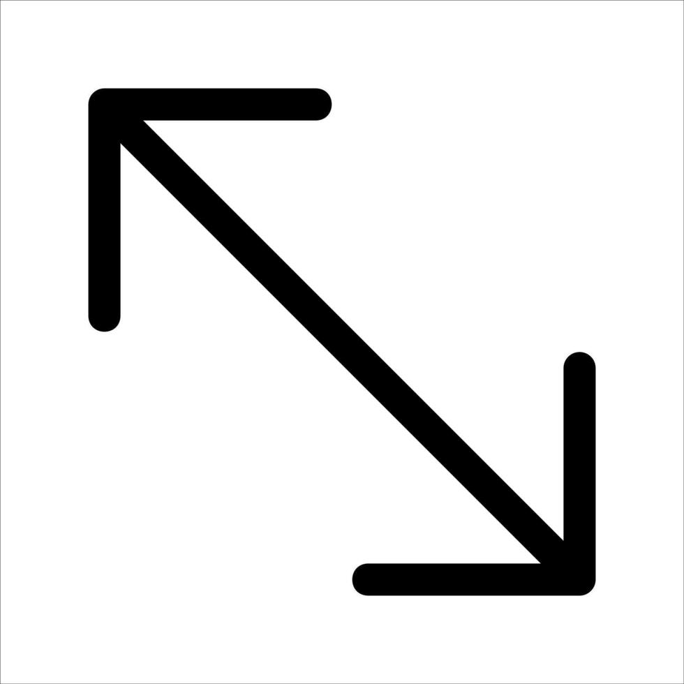 A unique black and white arrow pointing down in white background vector