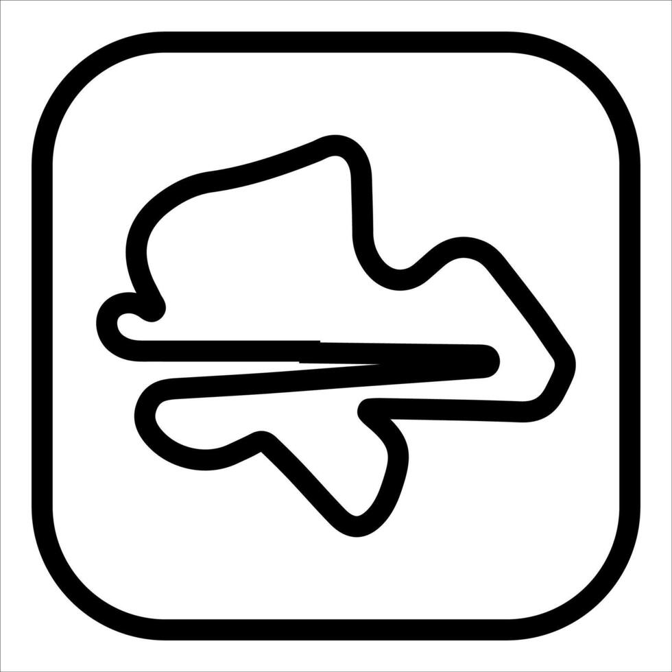 A new unique black and white icon of a race track vector