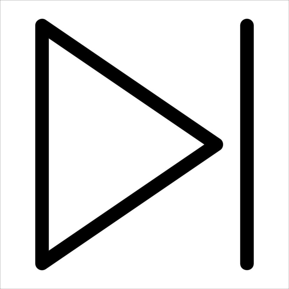A unique black and white icon of a play button in white background vector