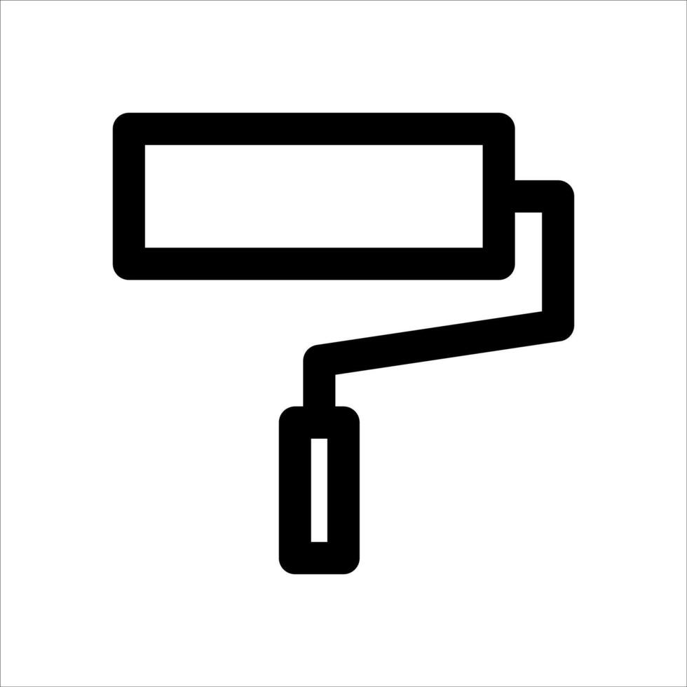 A unique black and white icon of a paint roller vector