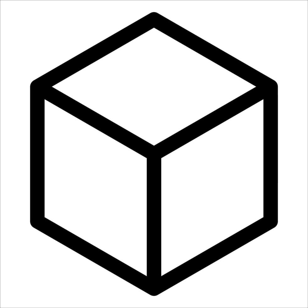 A new unique black and white cube icon vector