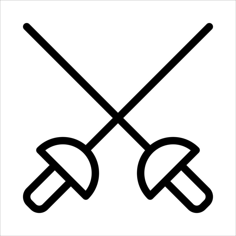 new Two crossed swords icon on white background vector