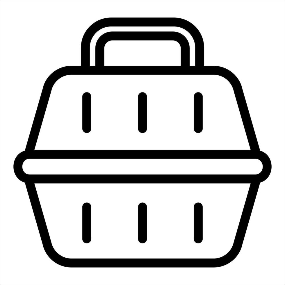 A unique black and white icon of a basket vector
