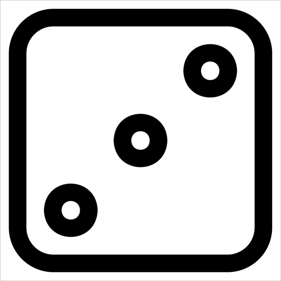 A unique black and white dice icon on a white background vector