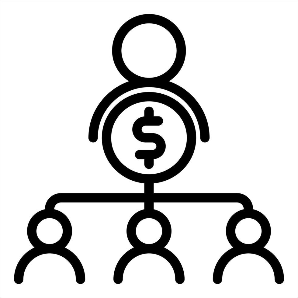 A unique black and white icon of a person with a dollar sign vector