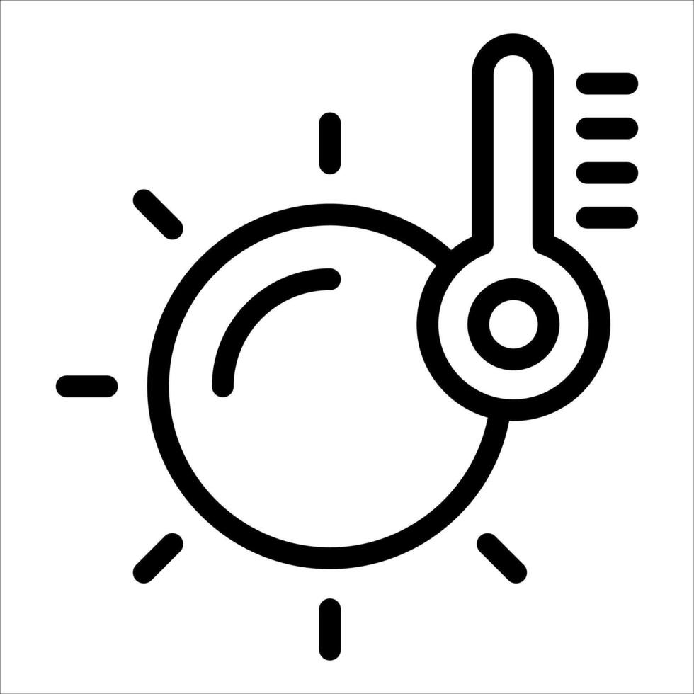 A new black and white icon of a thermometer vector
