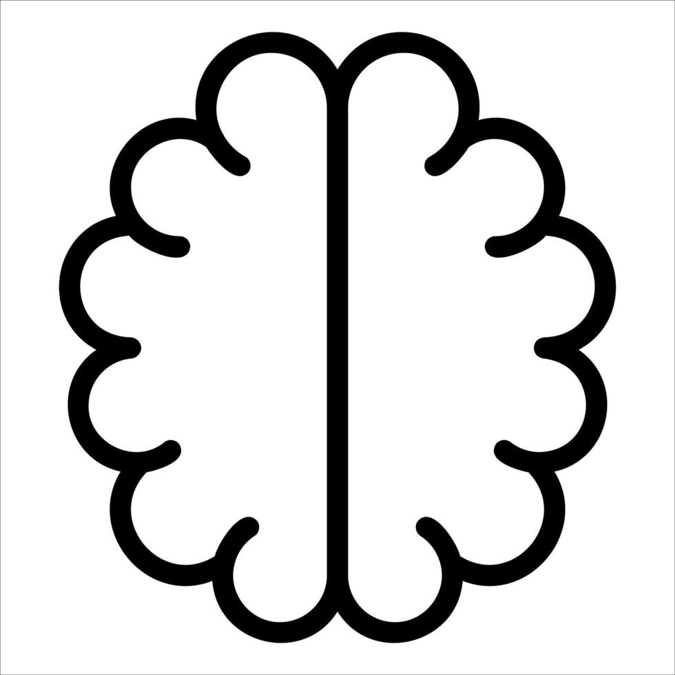 A new unique black and white illustration of a brain vector