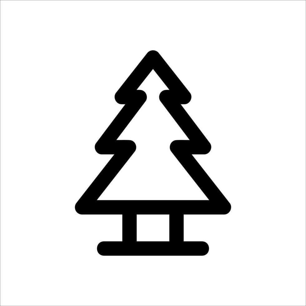 unique outline Christmas tree icon vector