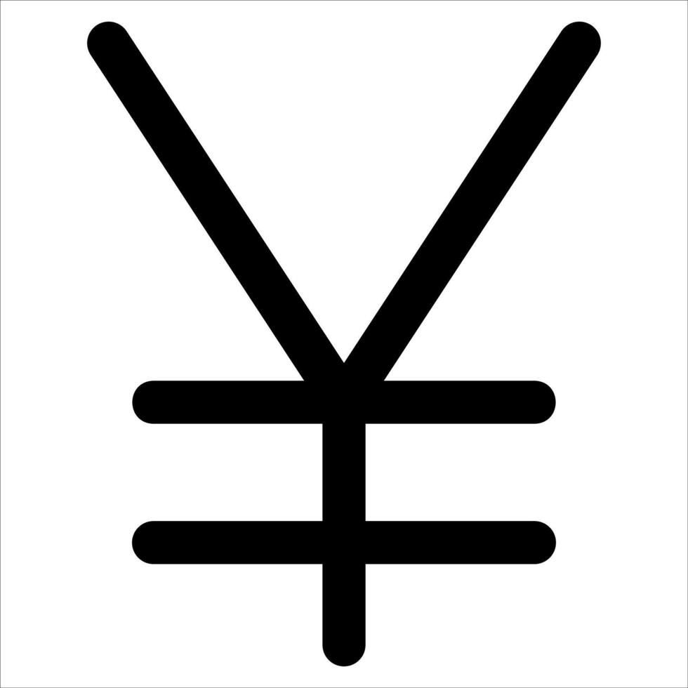 unique outline Yuan symbol vector